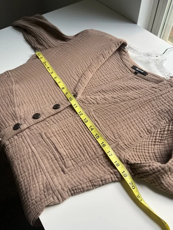 Madewell Lightspun Coverall Jumpsuit 100% Cotton Gauze Tan Brown Medium - Picture 9 of 11